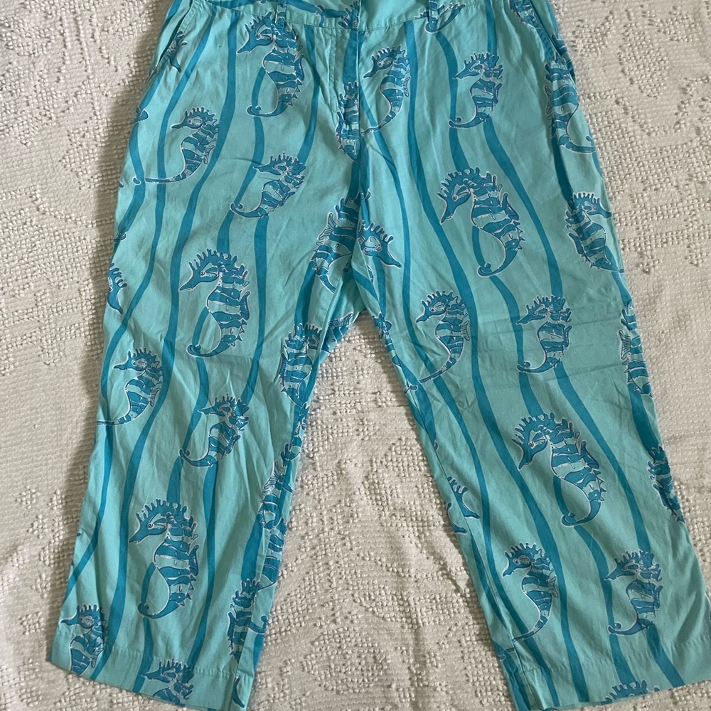 Lilly Pulitzer Seahorse Capris Size 10